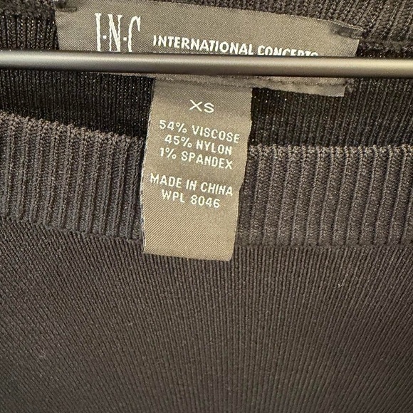 INC International Concepts Black Layered Ruffle Sleeve Blouse XS - Picture 5 of 5